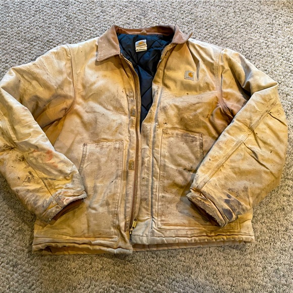 Carhartt Coat Mens LargeT Detroit Arctic Vintage Streetwear Quilted Duck Utility - Picture 1 of 6
